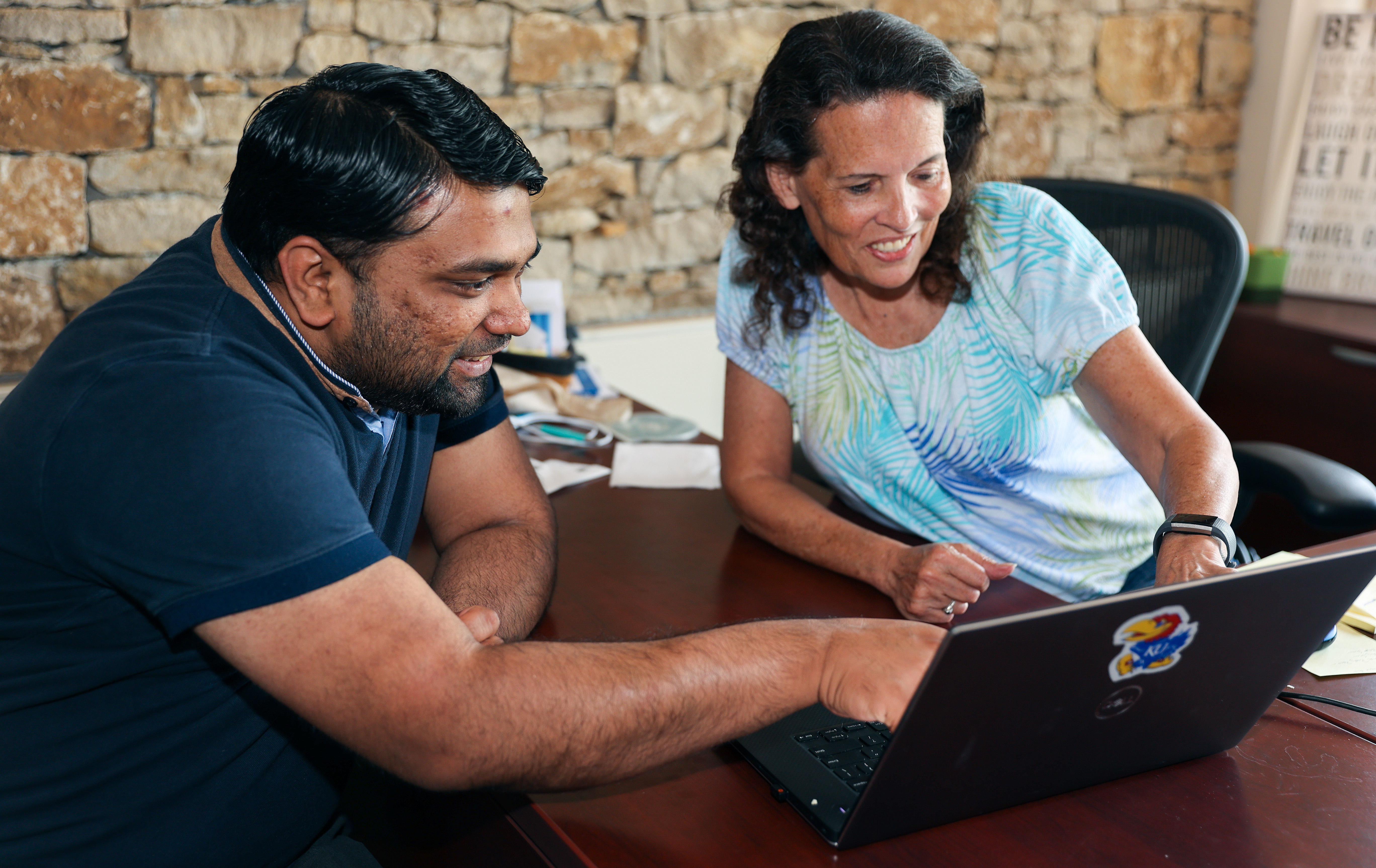 ATS Director Susan Martin works with ATS Research Engineer Rohit Yadav. 